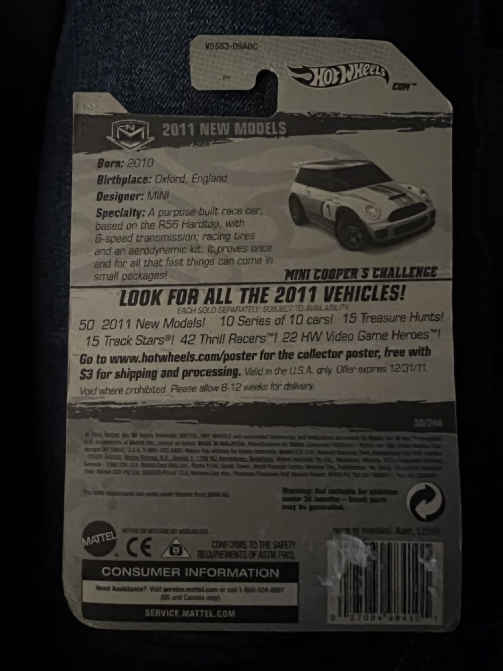 Mini Cooper S Challenge - 2011 New Models toy car collectible [Barcode 027084984101] - Main Image 2