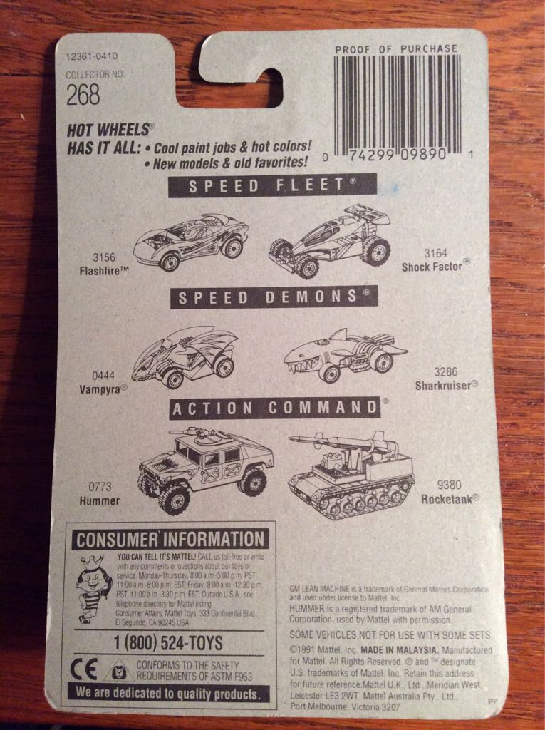 GM Lean Machine - 1995 Hot Wheels toy car collectible - Main Image 2
