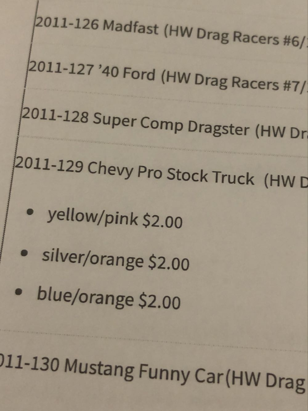 Chevrolet Pro Stock Truck - HW Drag Racers ’11 toy car collectible - Main Image 3