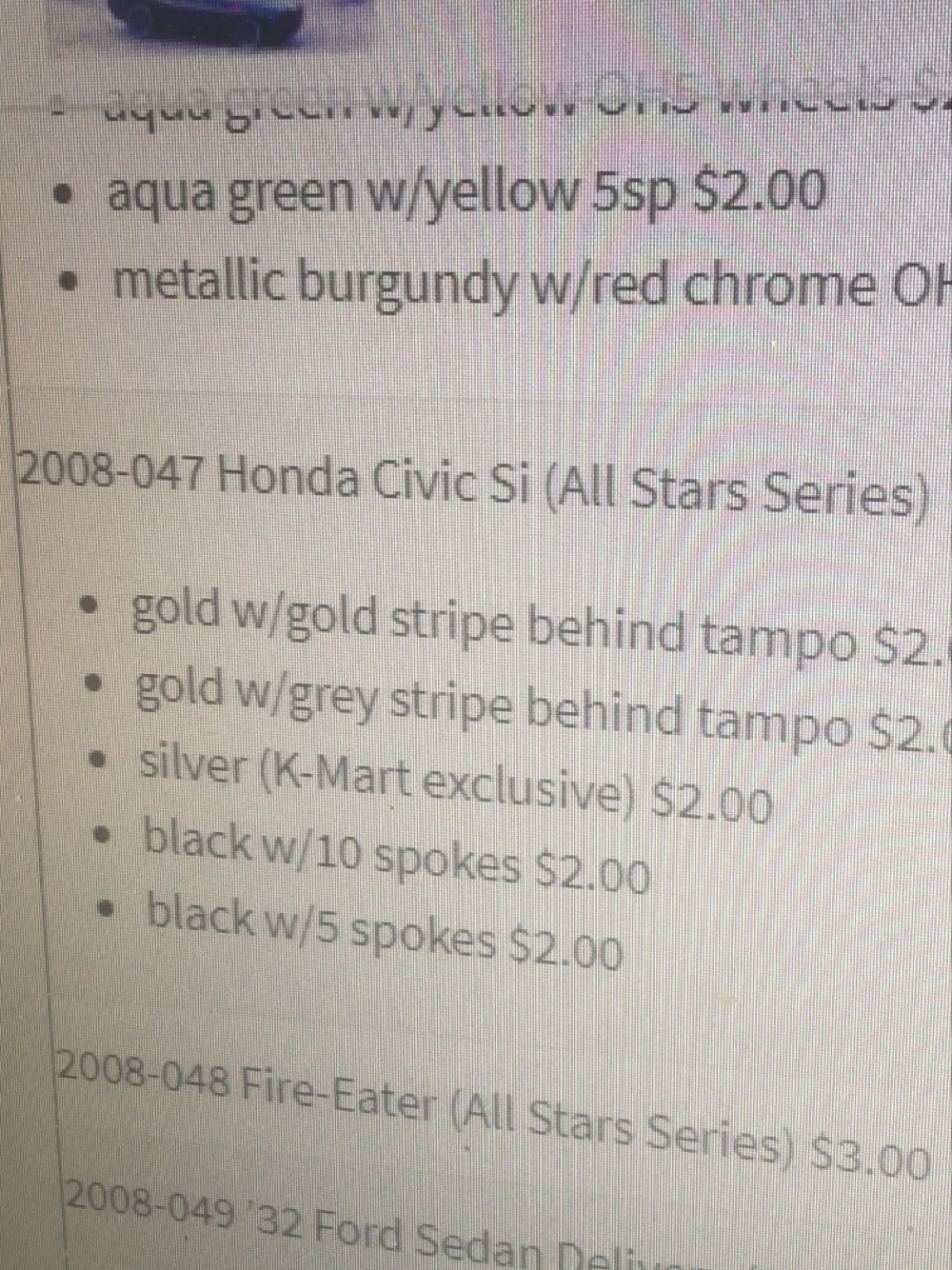 Honda Civic Si (L-M) - Mainline 2008 toy car collectible - Main Image 3