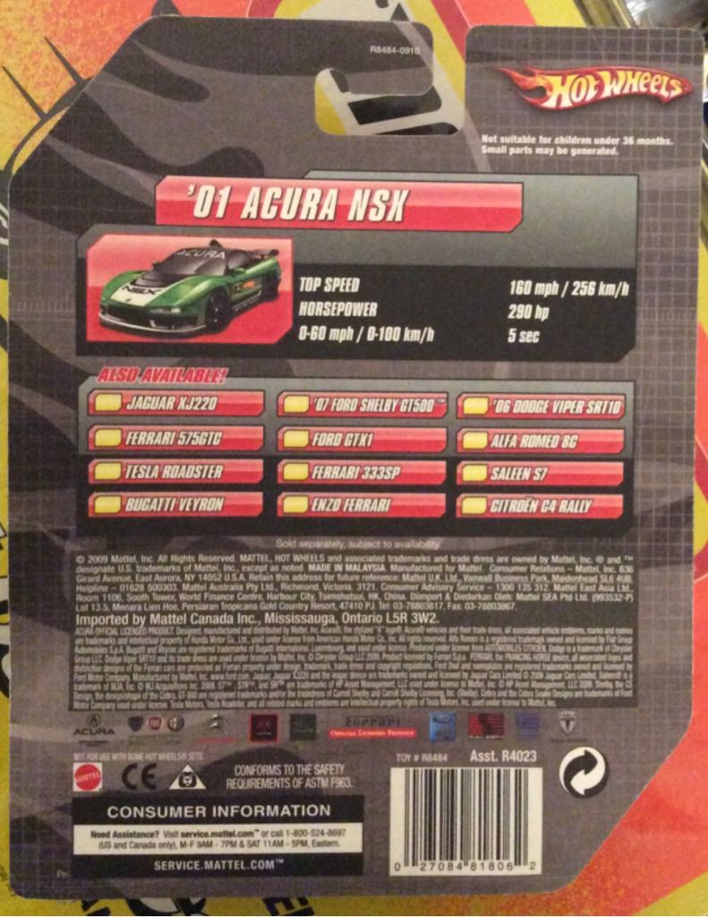 01 Acura NSX - Speed Machines toy car collectible - Main Image 2