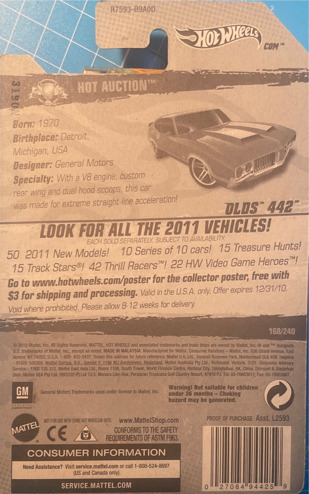 Olds 442 - Hot Auction toy car collectible - Main Image 2