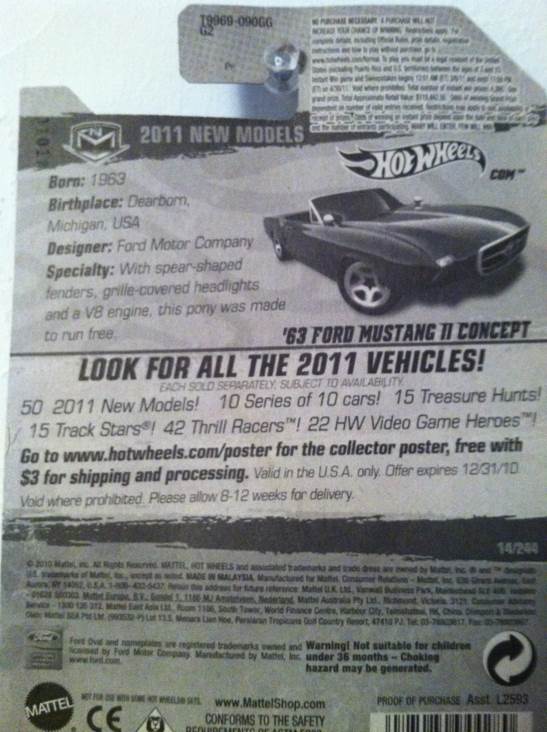 Ford ‘63 Mustang II Concept - 2011 New Models toy car collectible - Main Image 2