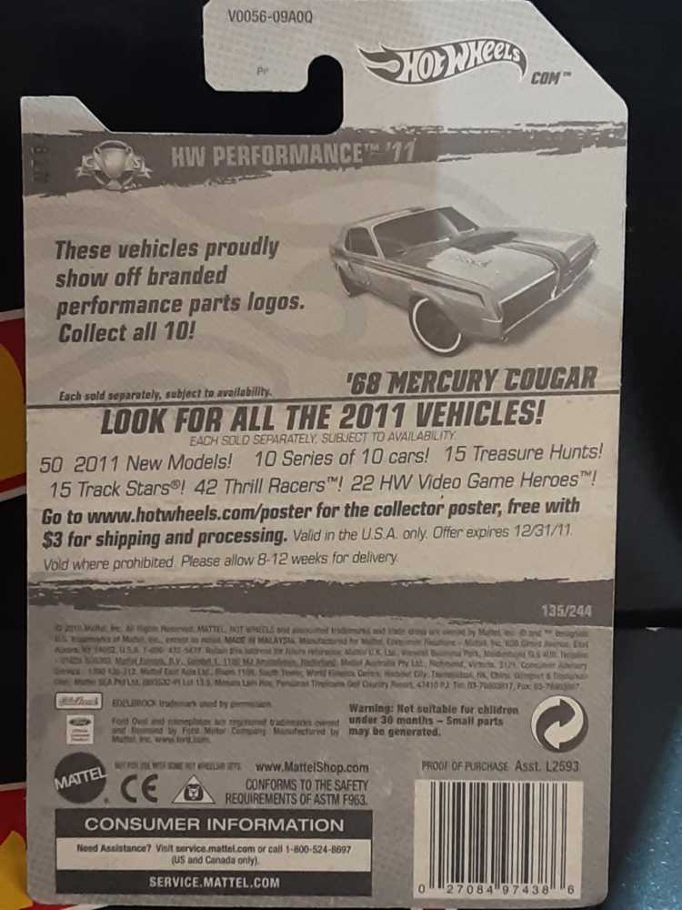 Mercury Cougar ’68 - HW Performance toy car collectible - Main Image 3