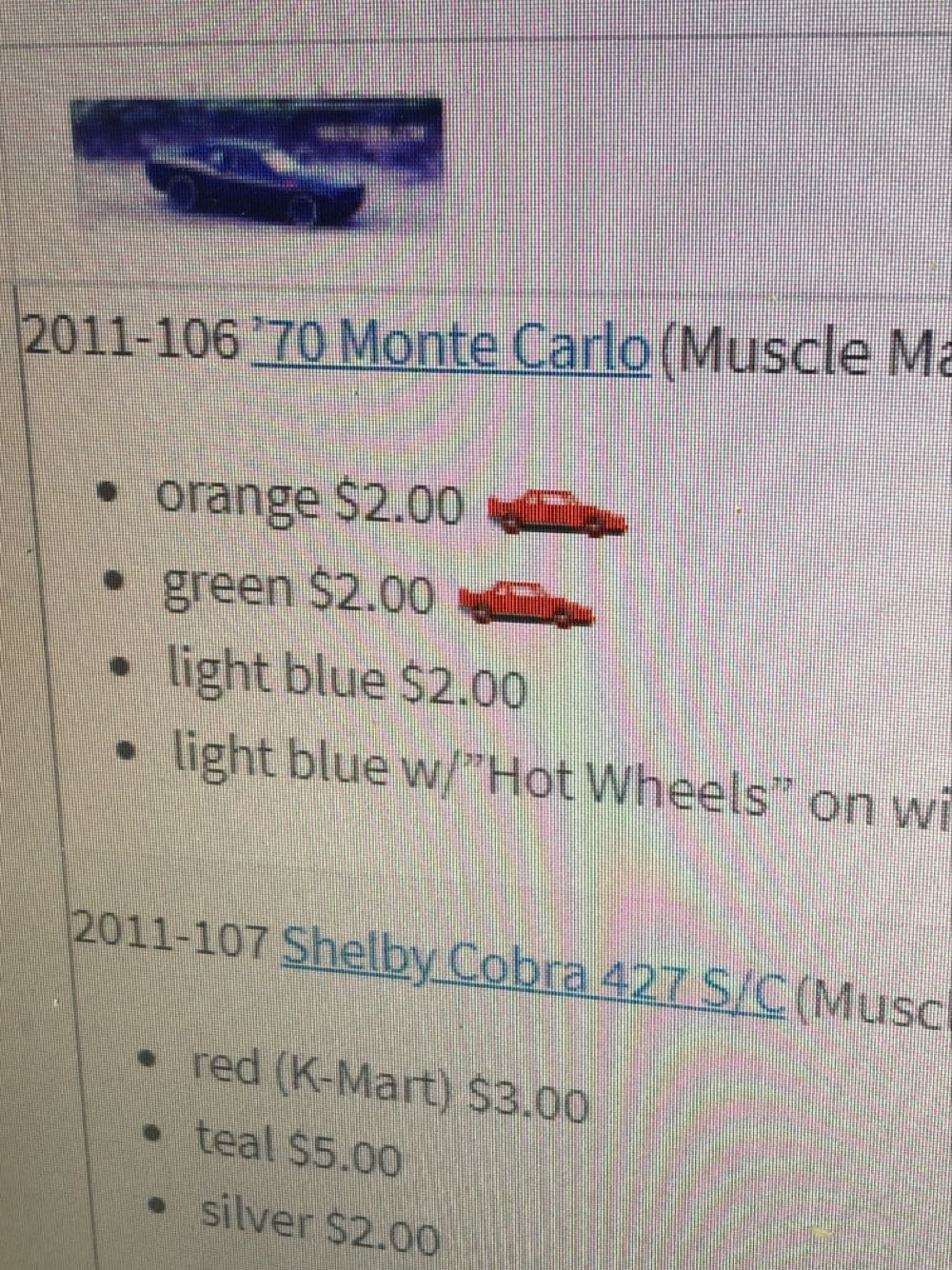 ’70 Monte Carlo - Muscle Mania ’11 toy car collectible - Main Image 3