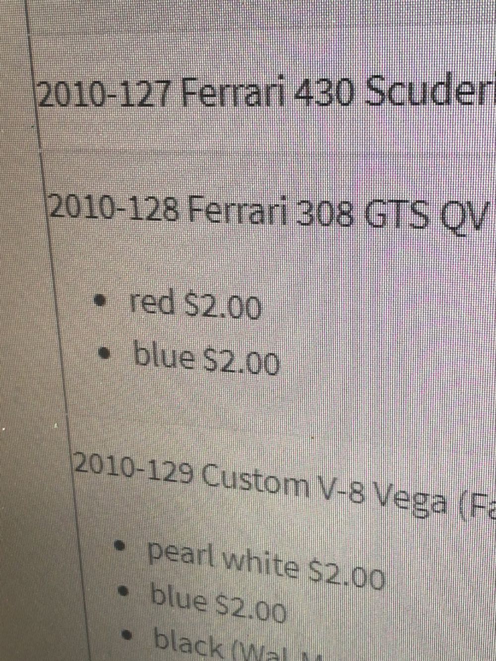 Ferrari 308 GTS - 2011 Hot Wheels toy car collectible - Main Image 3