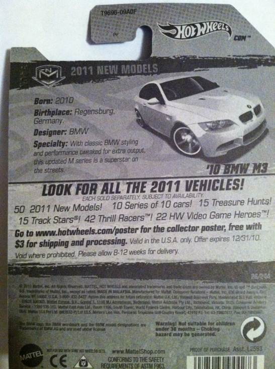 BMW M3 - 2011 New Models toy car collectible - Main Image 2