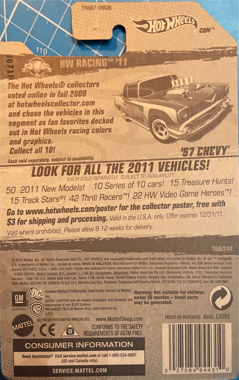 1957 Chevrolet Chevy - HW Racing toy car collectible - Main Image 3