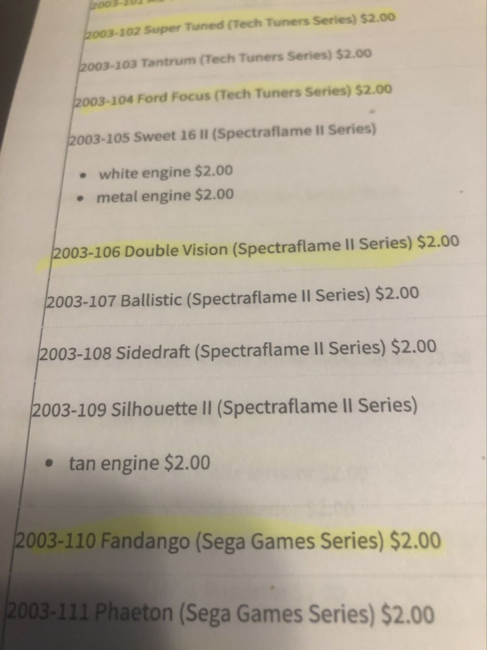 Silhouette II - 2003 Spectraflame II toy car collectible - Main Image 2