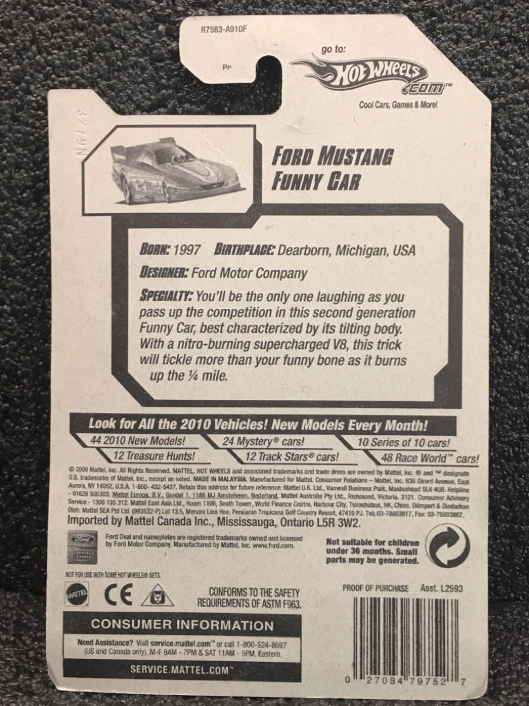 Ford Mustang Funny Car - HW Racing toy car collectible - Main Image 2