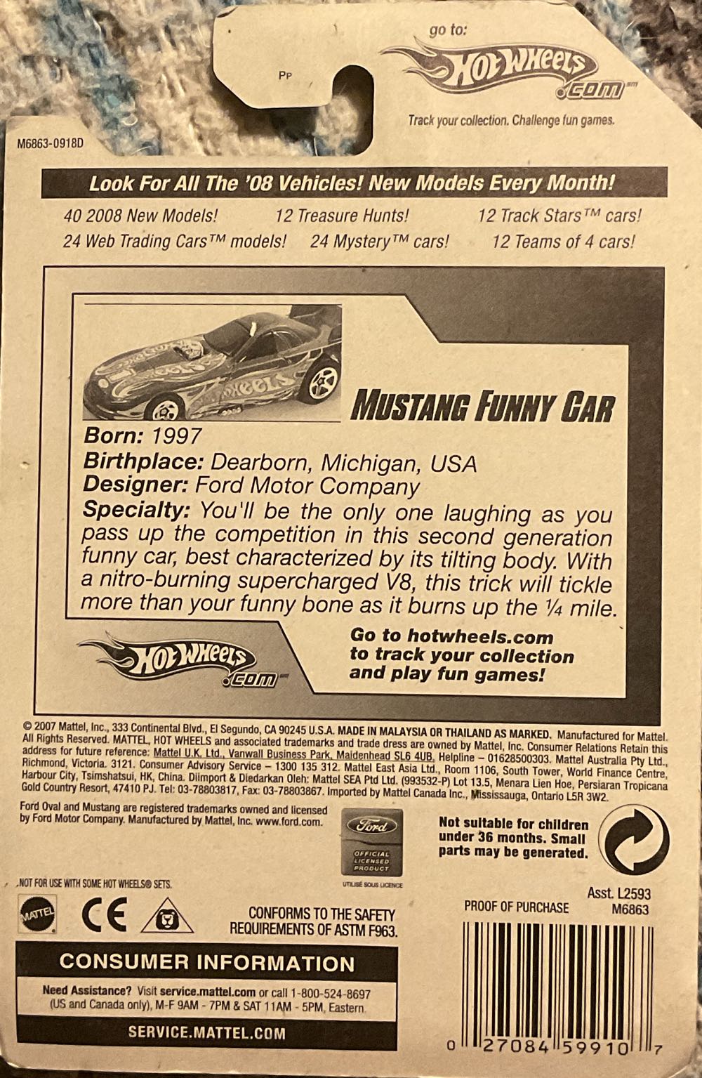 Mustang Funny Car - 2008 - Team Drag Racing toy car collectible - Main Image 3