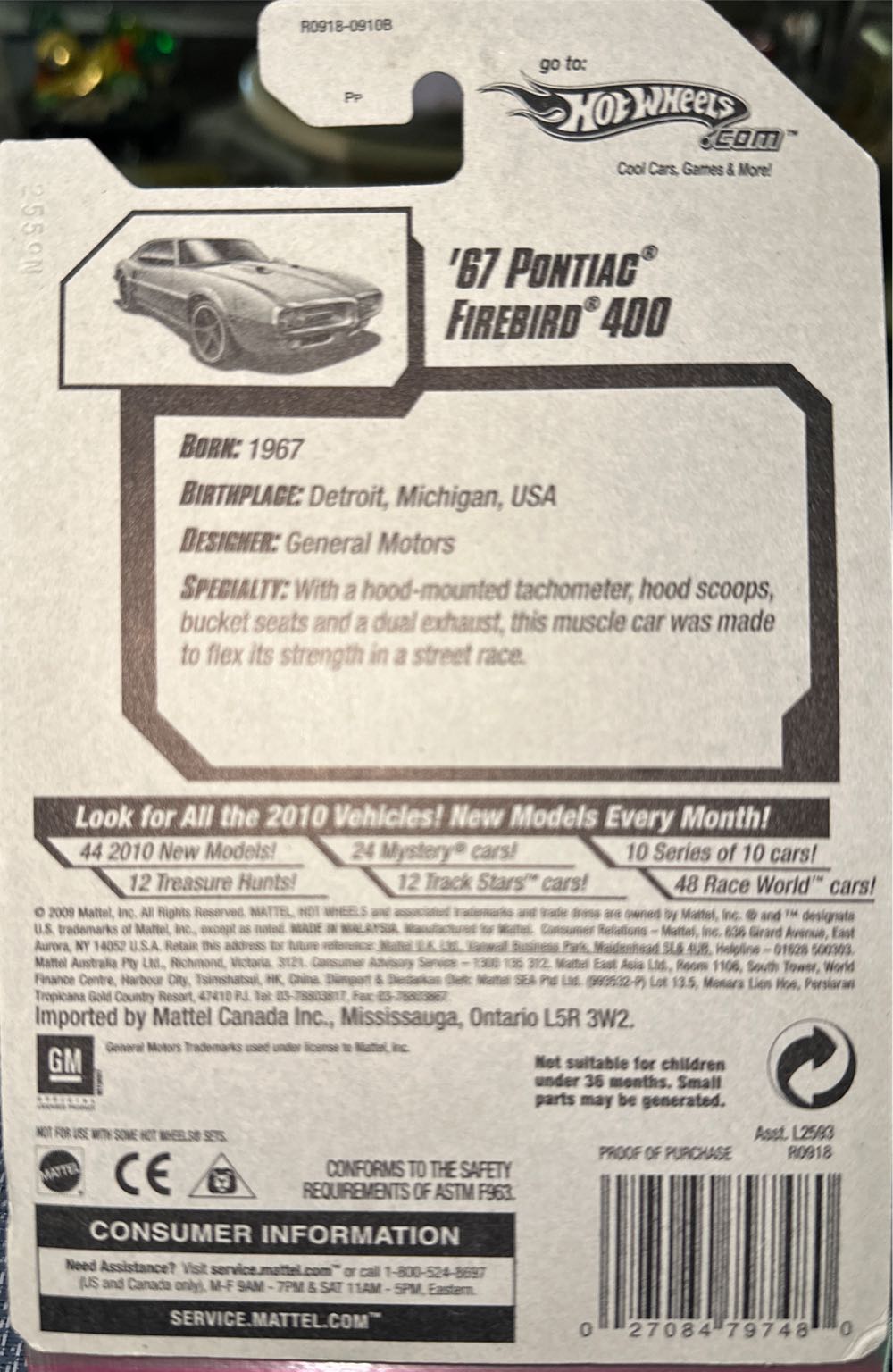 1967 Pontiac Firebird 400 - 2010 New Models toy car collectible - Main Image 3