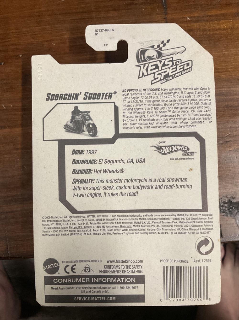 Hot Wheels Scorchin’ Scooter - 2010 City Works toy car collectible - Main Image 2