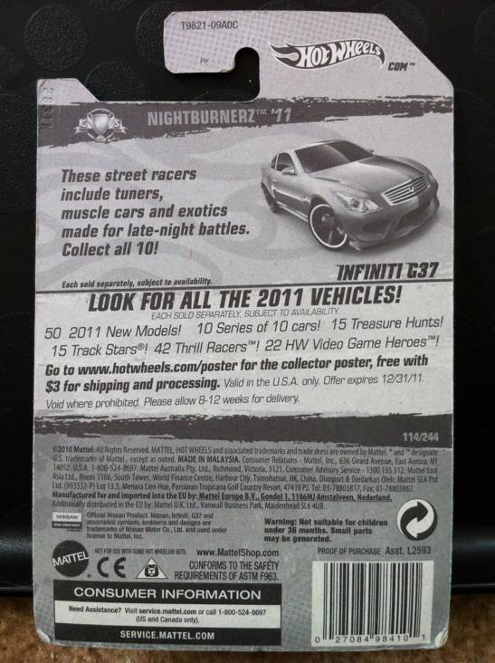 Infinity G37 - Nightburnerz toy car collectible - Main Image 2