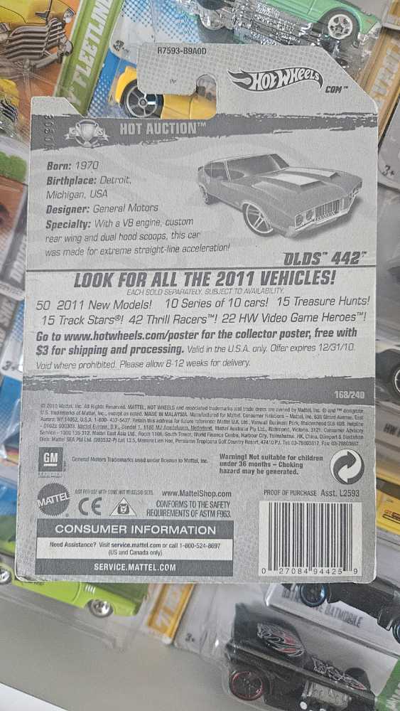 10/10 Olds 442 - 2011 - HW Hot Auction toy car collectible - Main Image 2