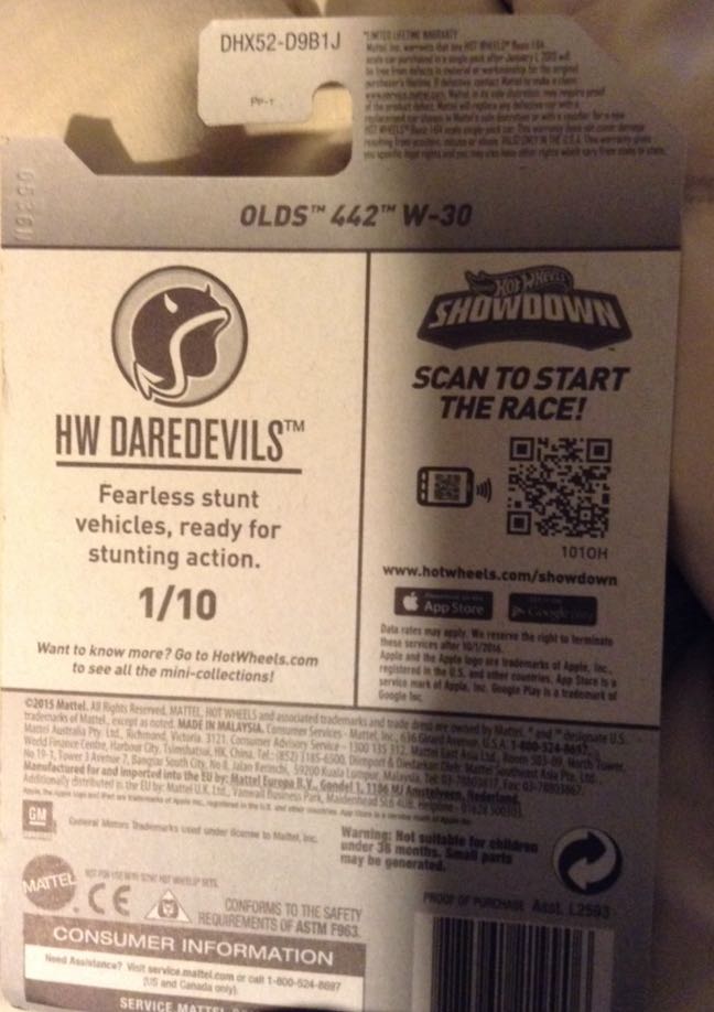 Oldsmobile 442 W-30 - HW Daredevils toy car collectible - Main Image 2