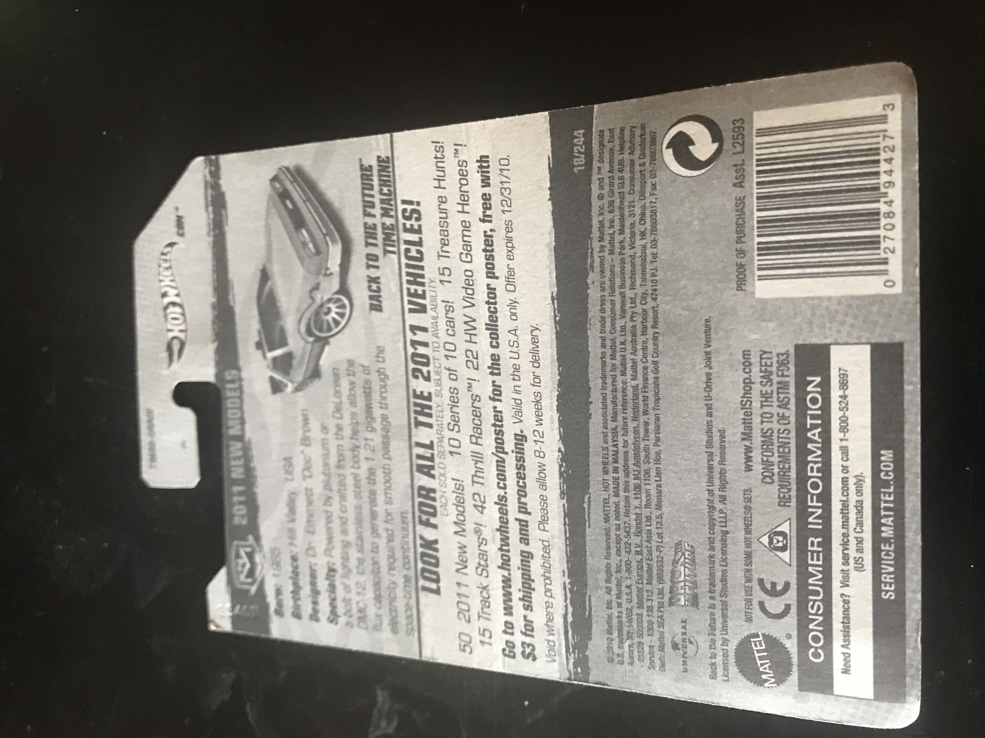 Back To The Future 2011 HW Premiere - 2011 New Models toy car collectible - Main Image 2