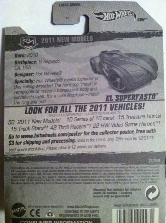 23/50 El Superfasto - 2011 - HW New Models toy car collectible - Main Image 2