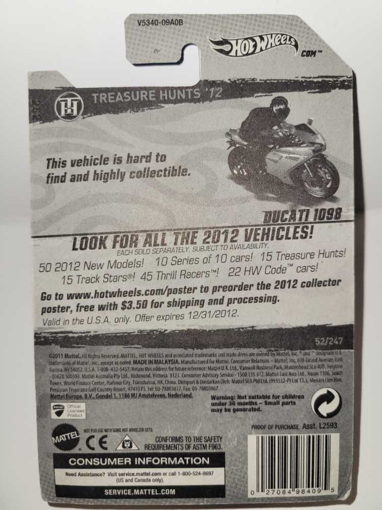 Ducati 1098 - 2012 - HW Treasure Hunts toy car collectible - Main Image 4