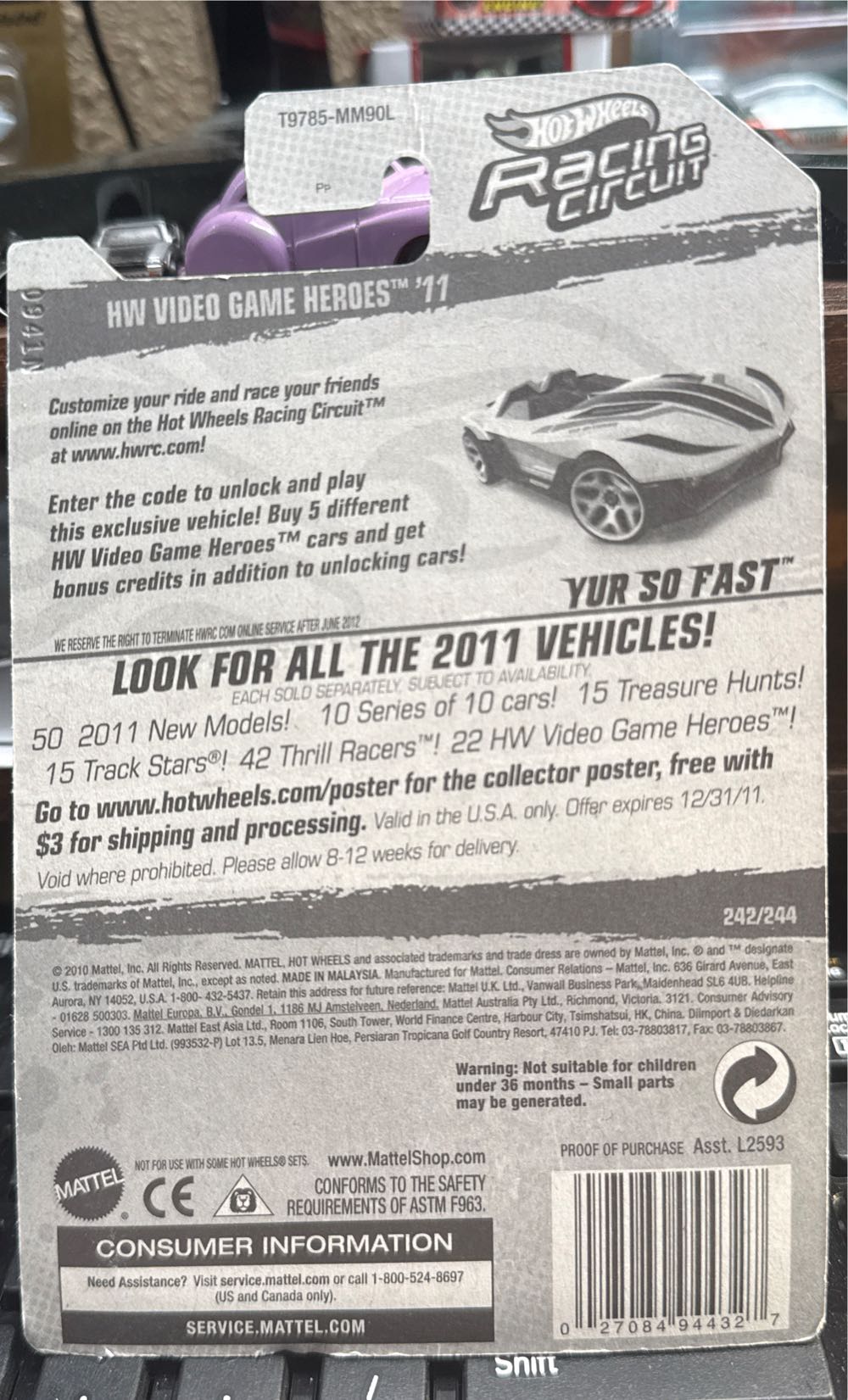 Yur So Fast - HW Video Game Heroes ’11 toy car collectible - Main Image 2