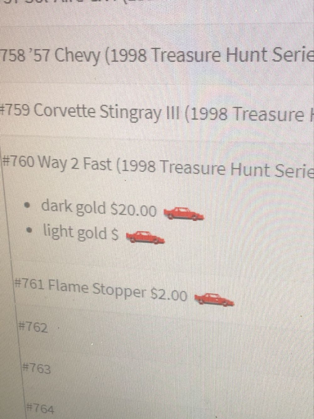 TH 1998 12/12 Way 2 Fast - Treasure Hunts toy car collectible - Main Image 3