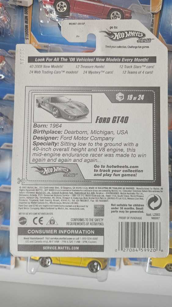 3/24 Ford GT40 - 2008 - HW Web Trading Cars™️ toy car collectible - Main Image 2