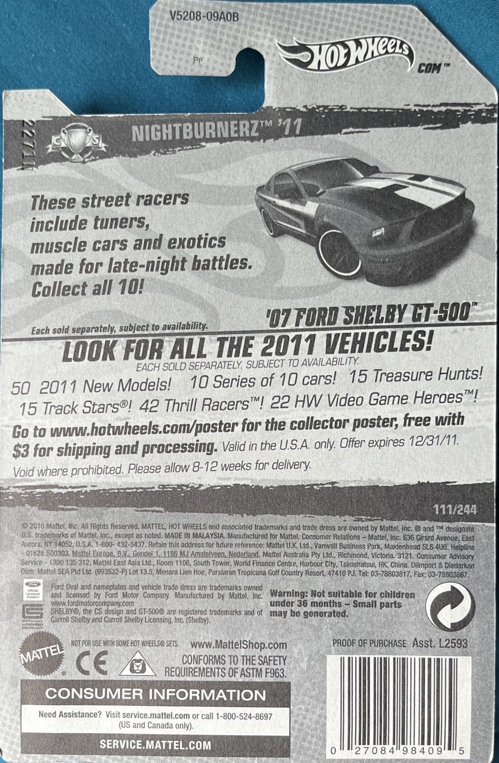 ‘07 Ford Shelby GT-500 - Nightburnerz toy car collectible - Main Image 2