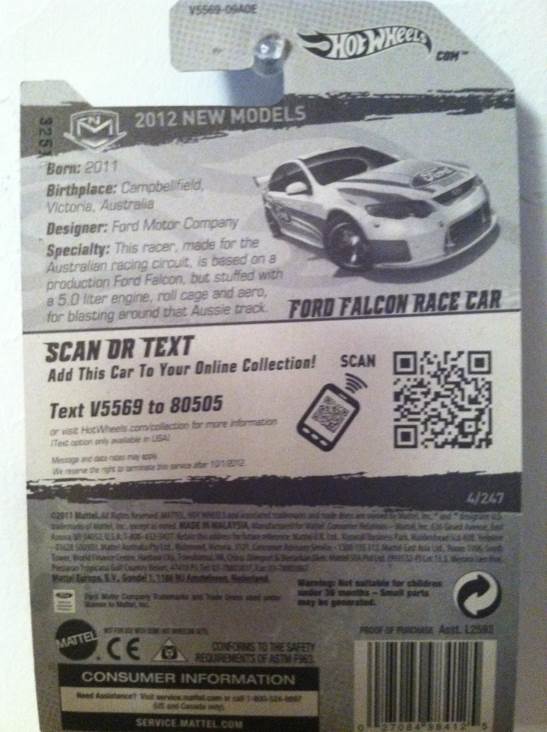 Ford Falcon Race Car - 2012 New Models toy car collectible - Main Image 2