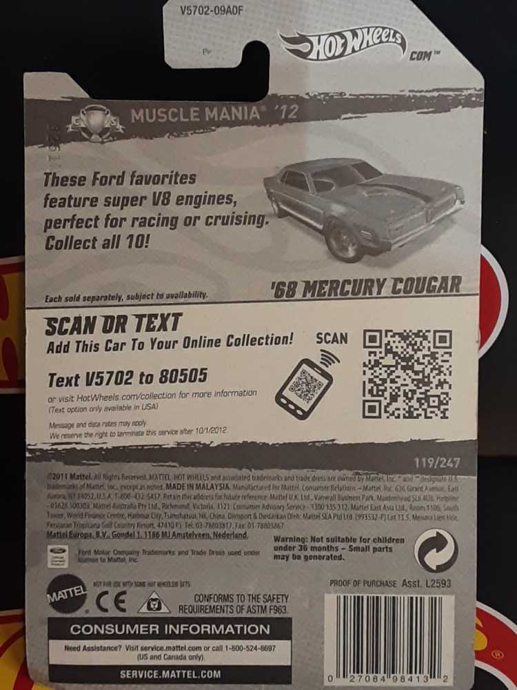 Mercury Cougar ’68 - Muscle Mania toy car collectible - Main Image 2