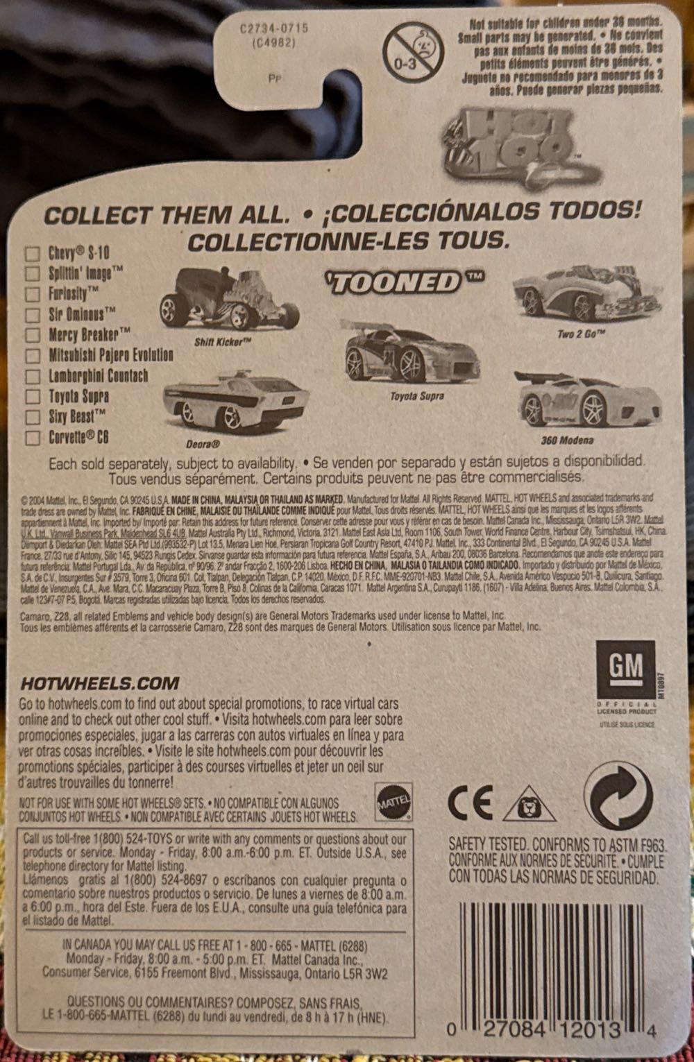 Tooned ‘69 Camaro Z28 - 2004 First Editions toy car collectible - Main Image 3