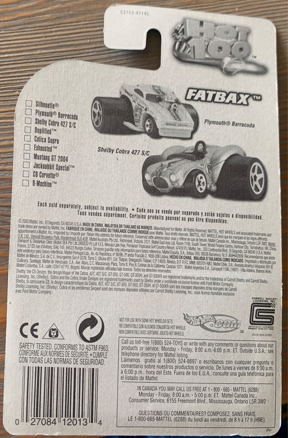 Fatbax Shelby Cobra 427 S/C - 2004 First Editions toy car collectible - Main Image 3