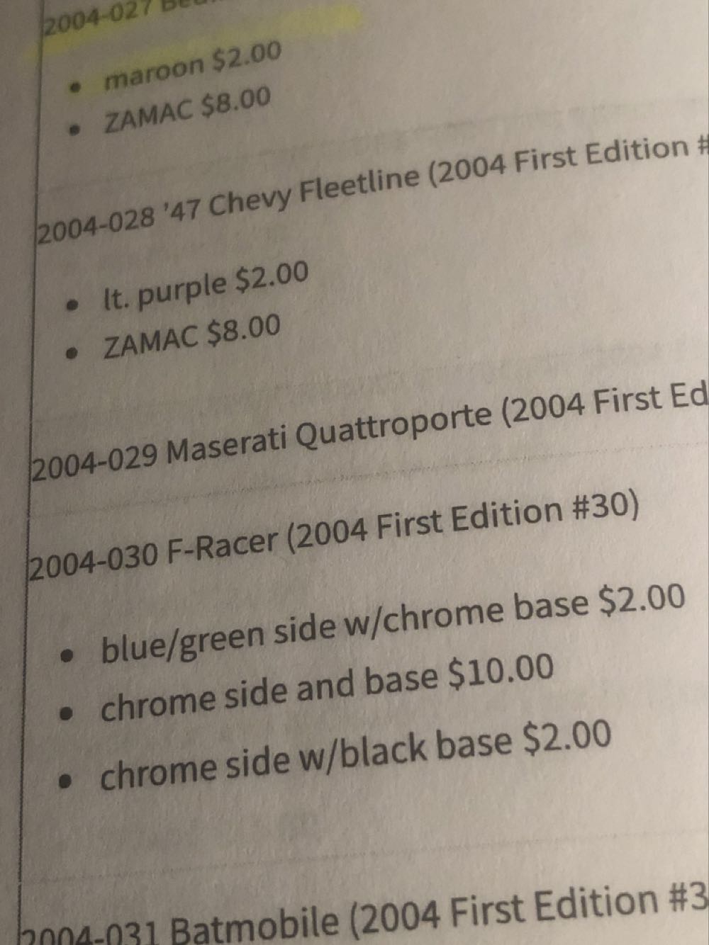 F-Racer - 2004 First Editions toy car collectible - Main Image 3