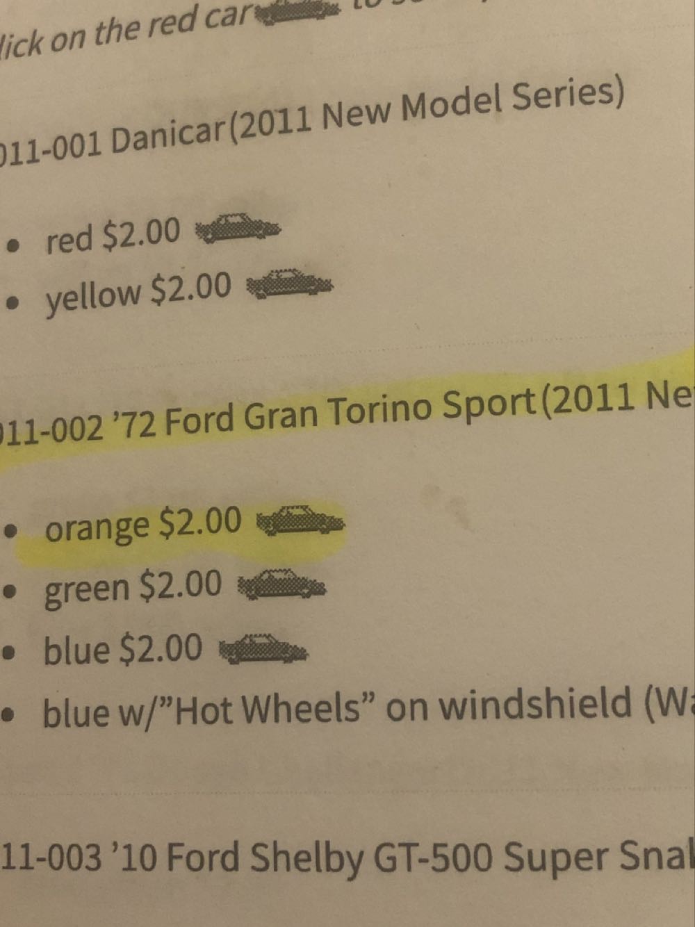 ’72 Ford Gran Torino Sport - 2011 HW Premiere toy car collectible - Main Image 3