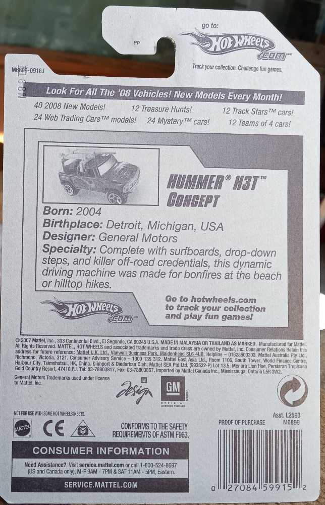 Hummer H3T Concept - 2006 - Hot Wheels toy car collectible - Main Image 2