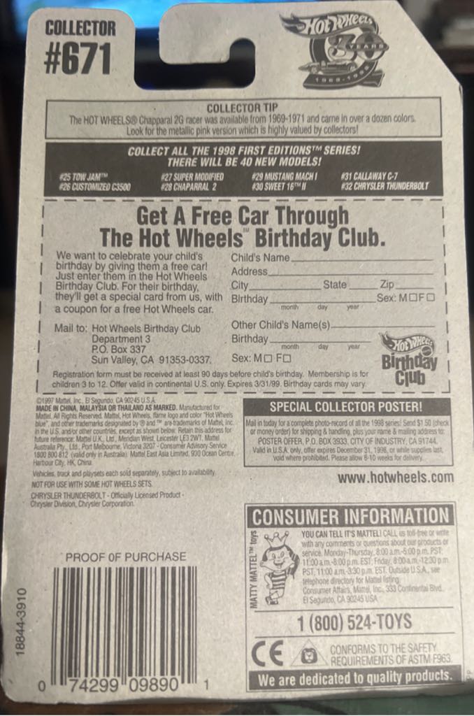 Chrysler Thunderbolt - 1998 First Editions toy car collectible - Main Image 2