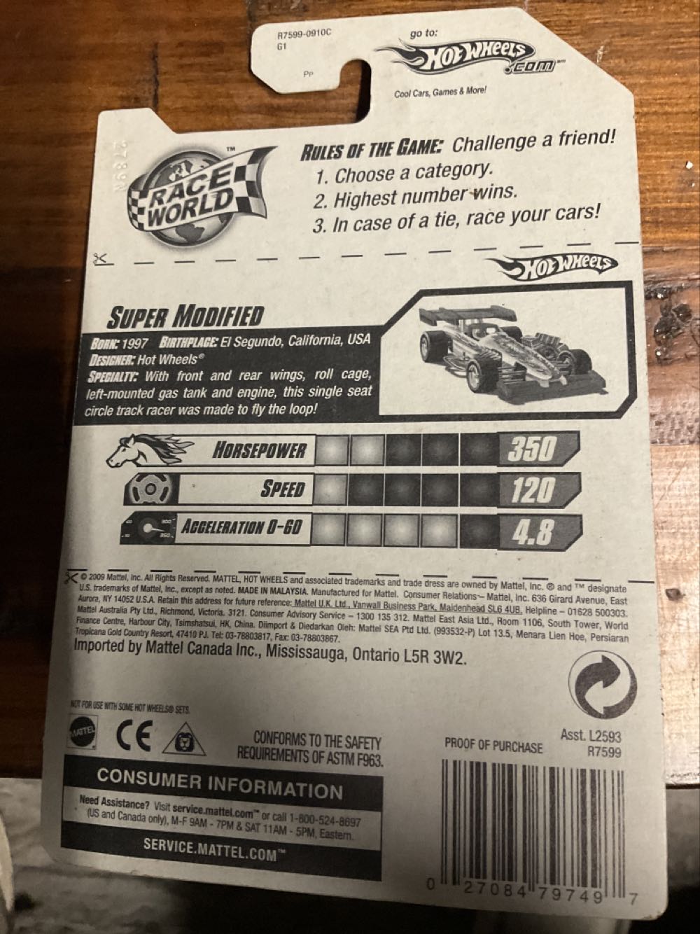 Super Modified - 2010 Race World - Speedway toy car collectible - Main Image 2