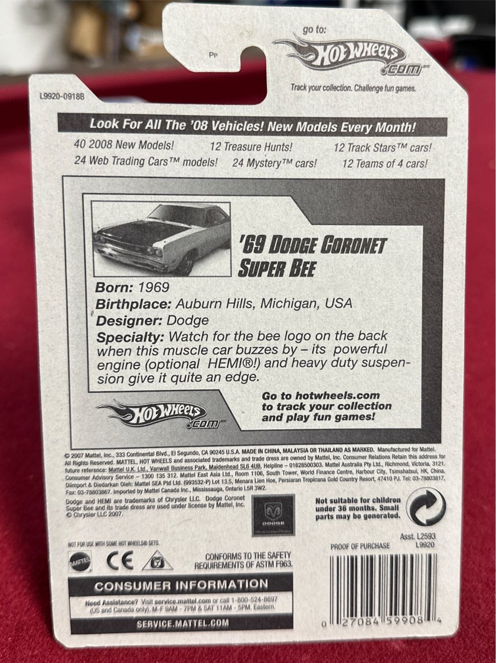 ‘69 DODGE CORONET SUPER BEE - ’08 First Editions toy car collectible - Main Image 2