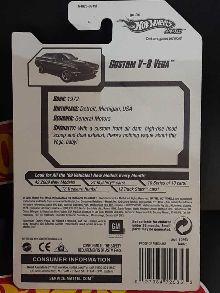 1972 Custom V-8 Vega - 2009 New Models toy car collectible - Main Image 3