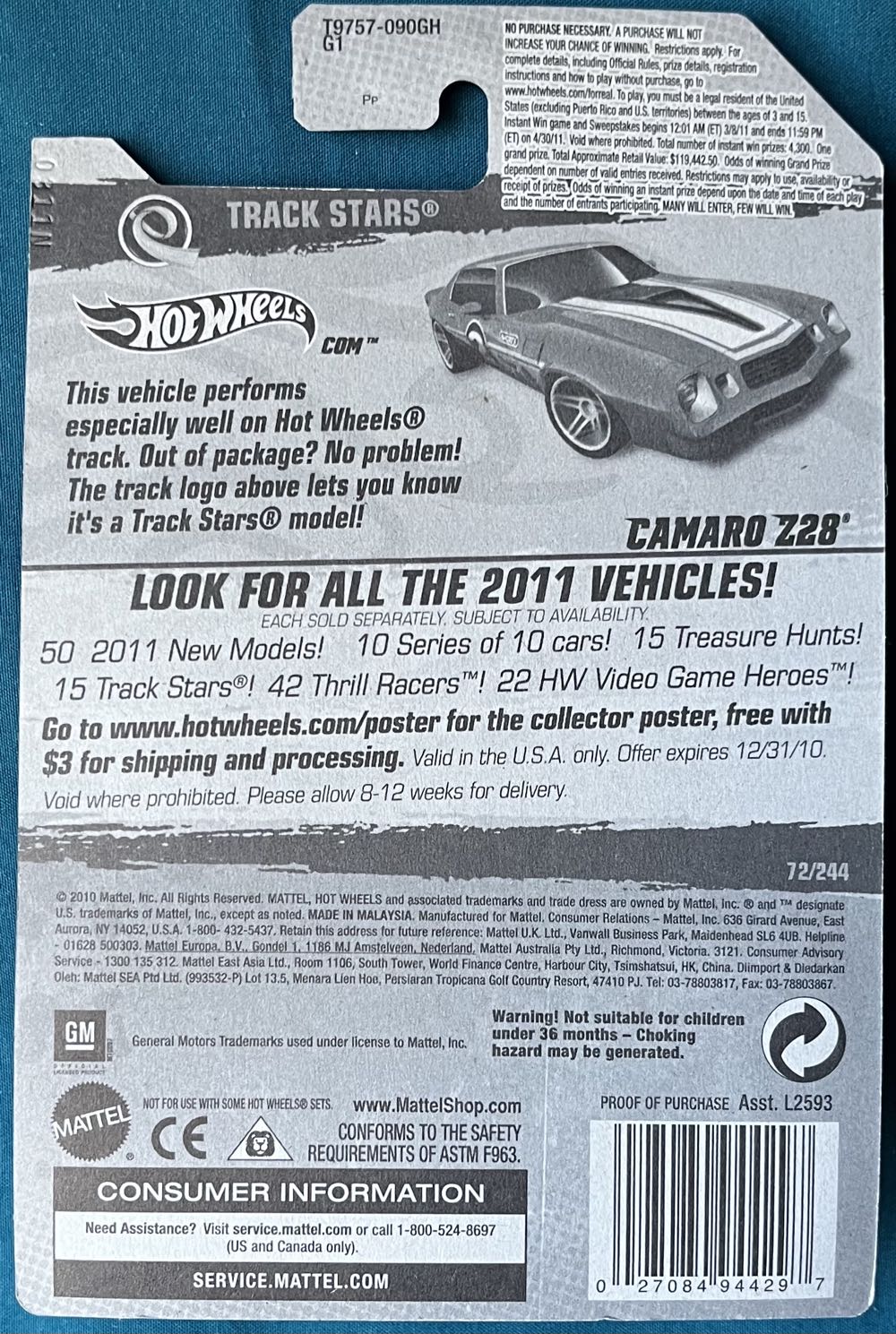Hot Wheels Camaro Z-28 - Track Stars toy car collectible - Main Image 2