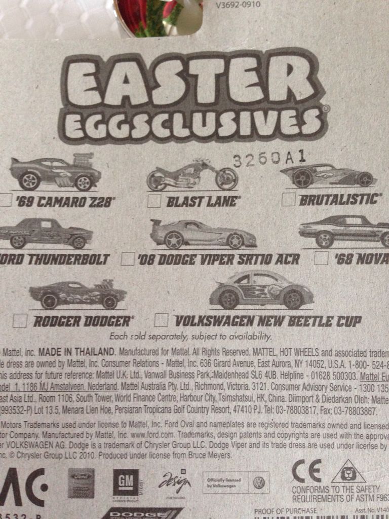 69 Camaro Z28 - Easter Eggsclusives ’11 toy car collectible - Main Image 2