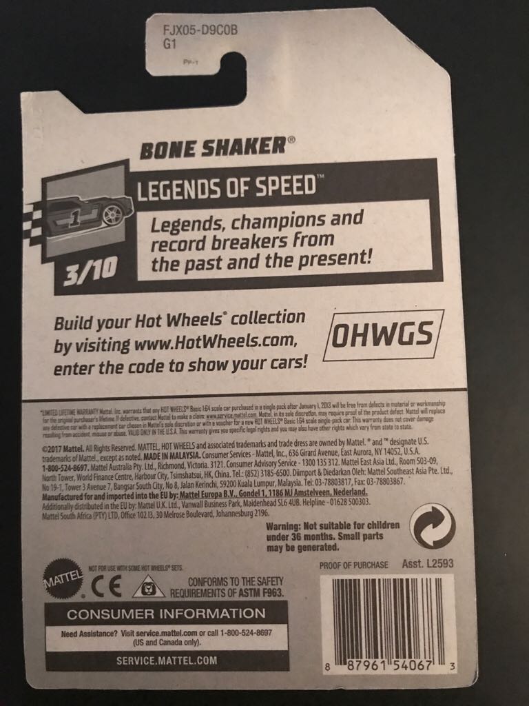 Bone Shaker - ’18 Legends Of Speed toy car collectible - Main Image 2