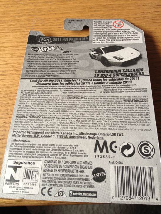 Lamborghini Gallardo LP 570-4 Superleggera - 2011 HW Premiere toy car collectible - Main Image 2