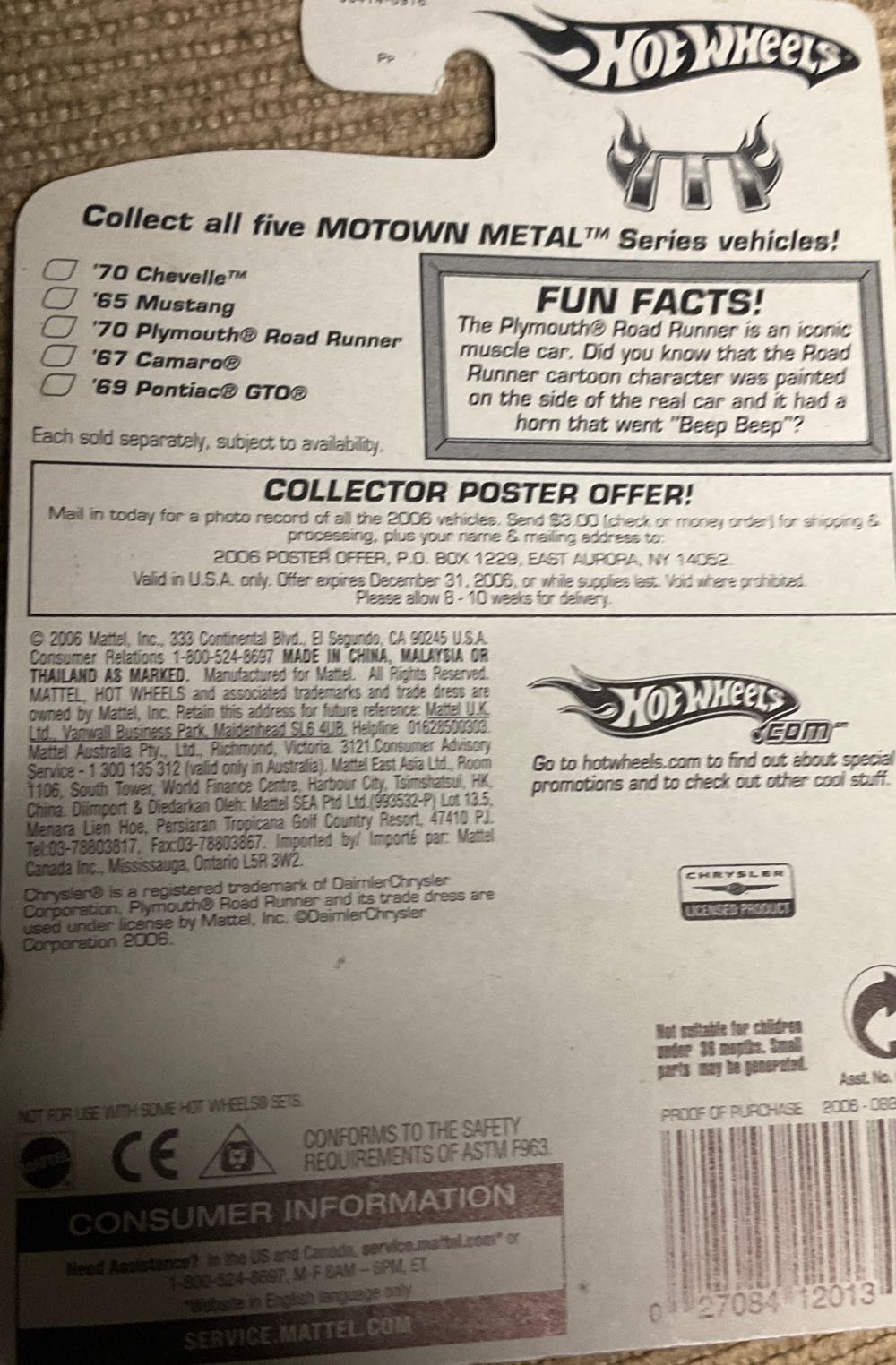 ‘70 Plymouth Road Runner - 2006 - Motown Metal toy car collectible - Main Image 3