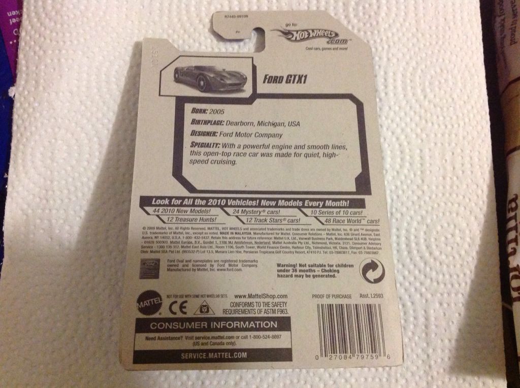 HotWheels Ford Gtx1 HotWheels TREASURE HUNT$ ‘10 [STH] - HotWheels TREASURE HUNT$ ‘10 toy car collectible - Main Image 2
