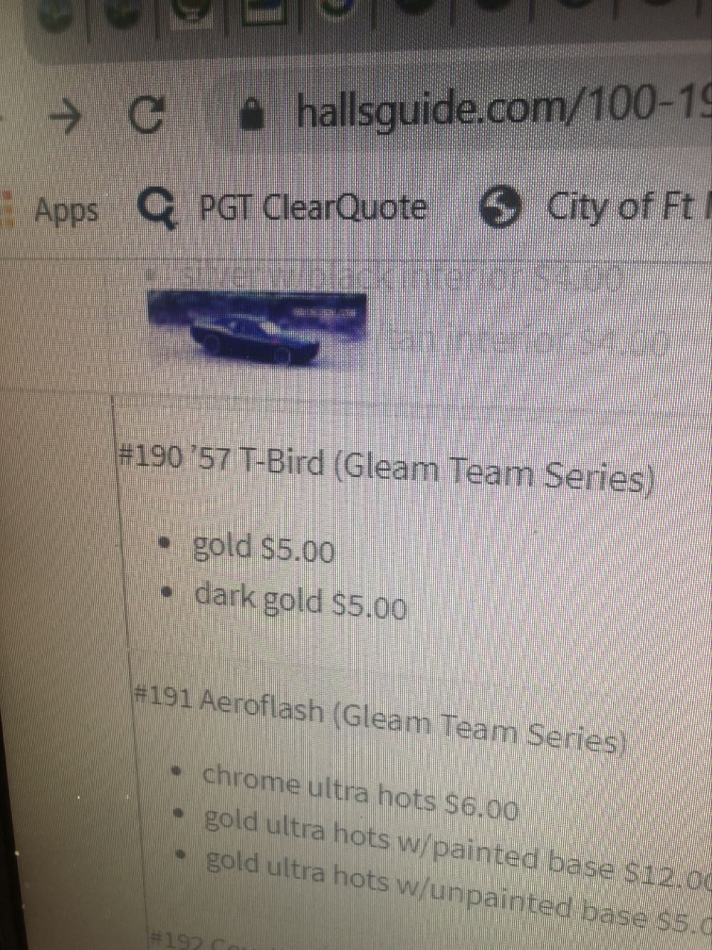 ’57 T-Bird - Gleam Team toy car collectible - Main Image 3