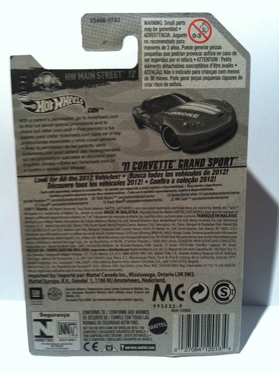 ’11 Corvette Grand Sport (G) - Hw Main Street ’12 toy car collectible - Main Image 2