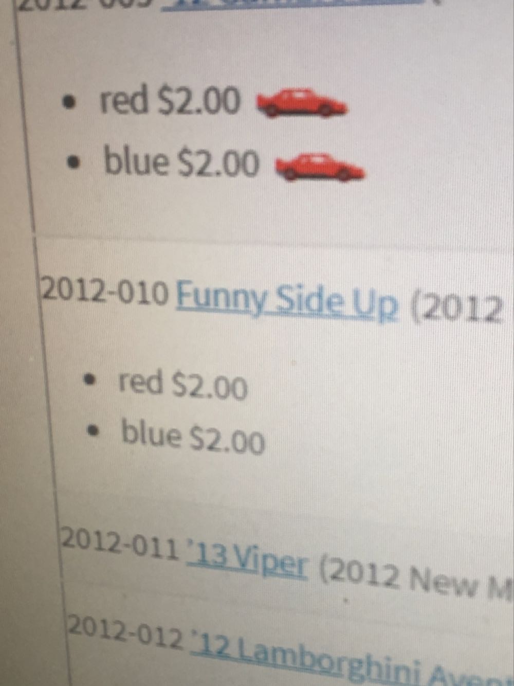 Funny Side Up - 2012 New Models toy car collectible - Main Image 3