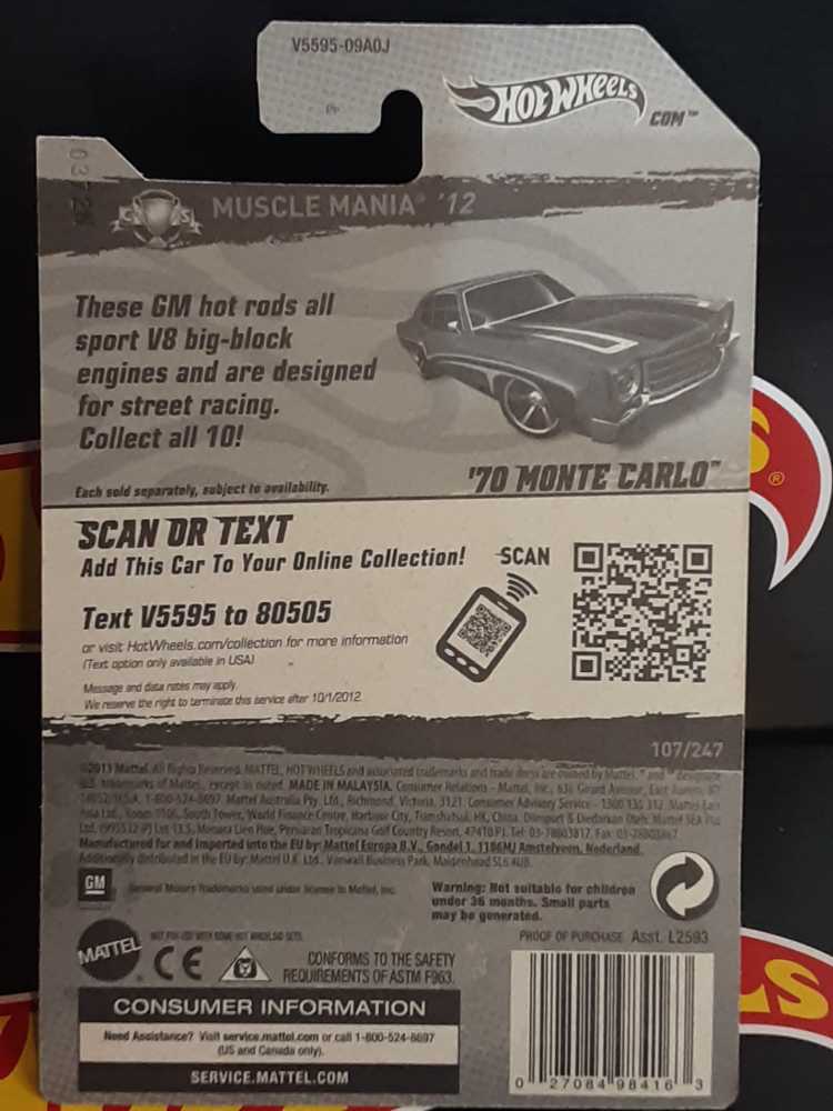 1970 Monte Carlo - Muscle Mania - GM toy car collectible - Main Image 3