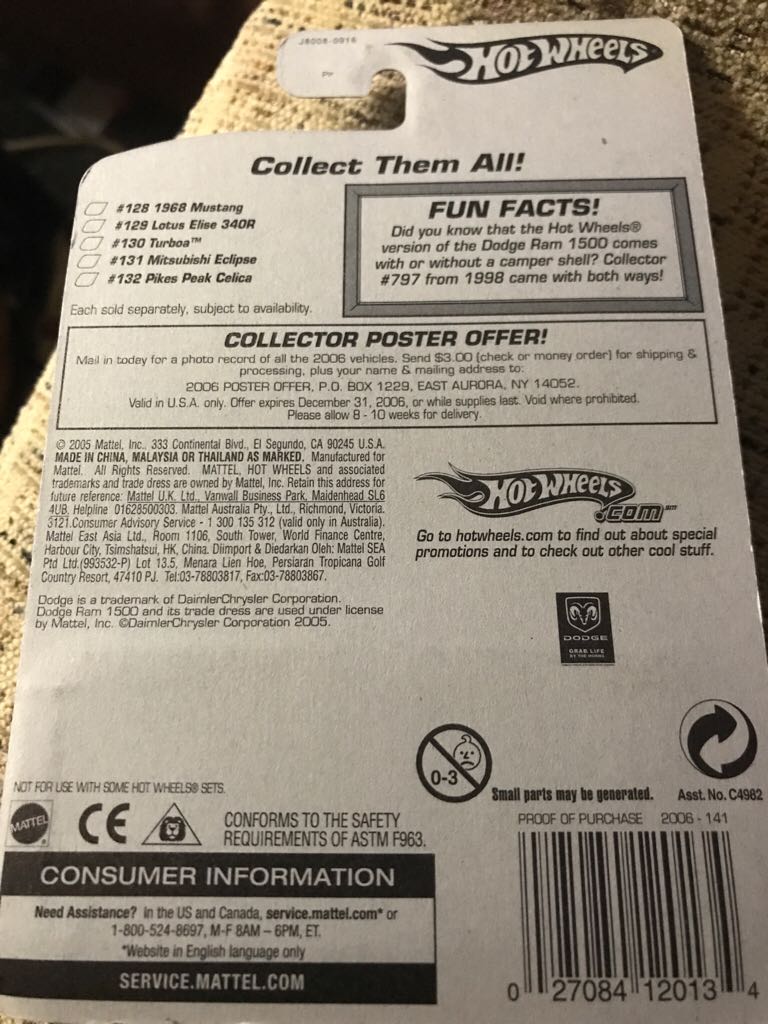 Dodge Ram 1500 (Pink) - Mainline toy car collectible - Main Image 2