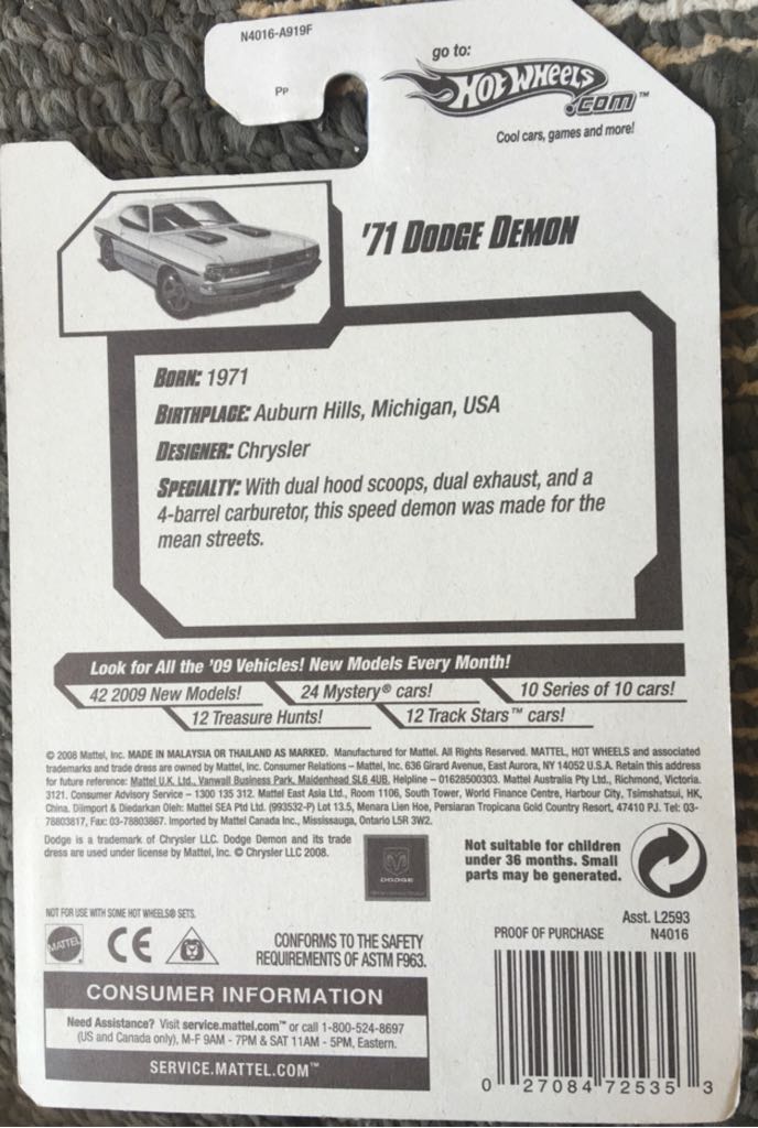 ’71 Dodge Demon - 2009 New Models toy car collectible - Main Image 2